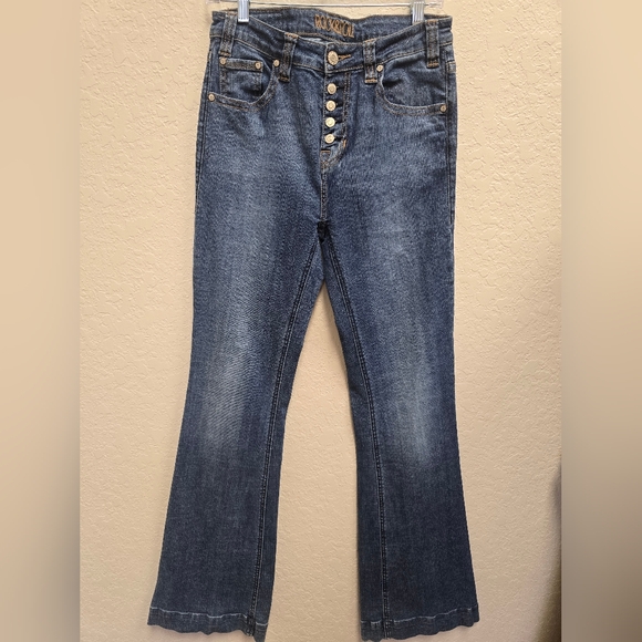 Rock & Roll Cowgirl High Rise Trouser Button Fly Size 29 Long 38 inseam - Picture 3 of 8